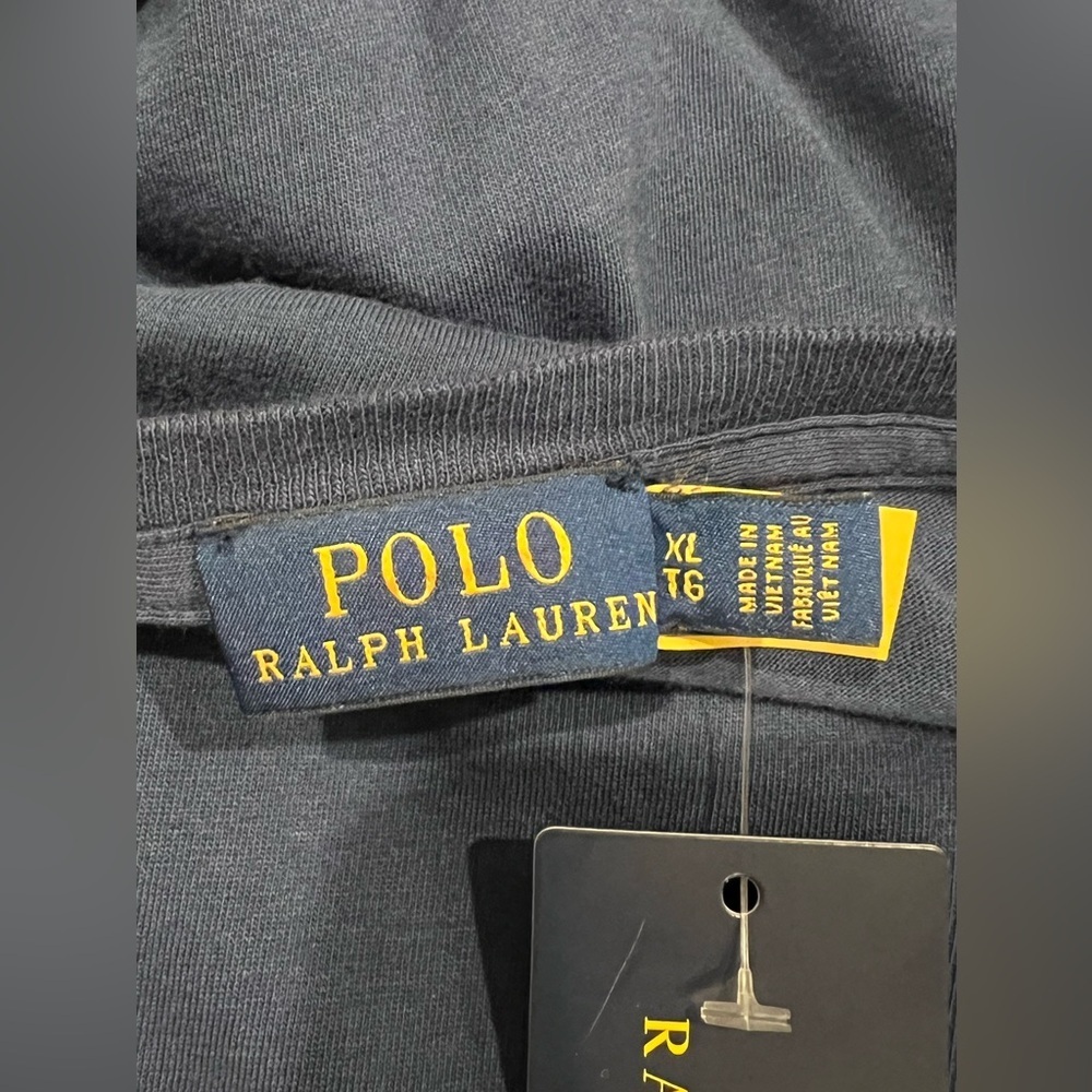 Polo Ralph Lauren Womens Wrap T-Shirt Dress Navy Blue Tie Up Cotton Size XL - Picture 9 of 11